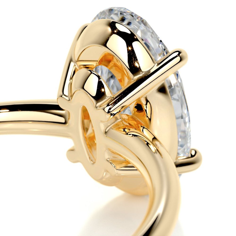 Certified 3ct. t.w. Oval Diamond in 10k Yellow Gold Solitaire Wedding Ring - Picture 4 of 16